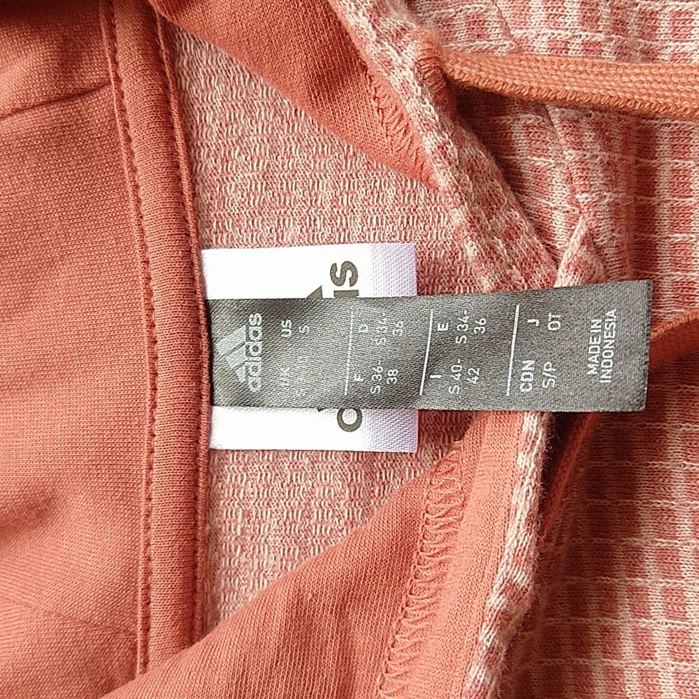 Adidas Waffle Knit Hooded Cropped Long Sleeve Pullover Pink Top Shirt New SAMPLE - Picture 3 of 7